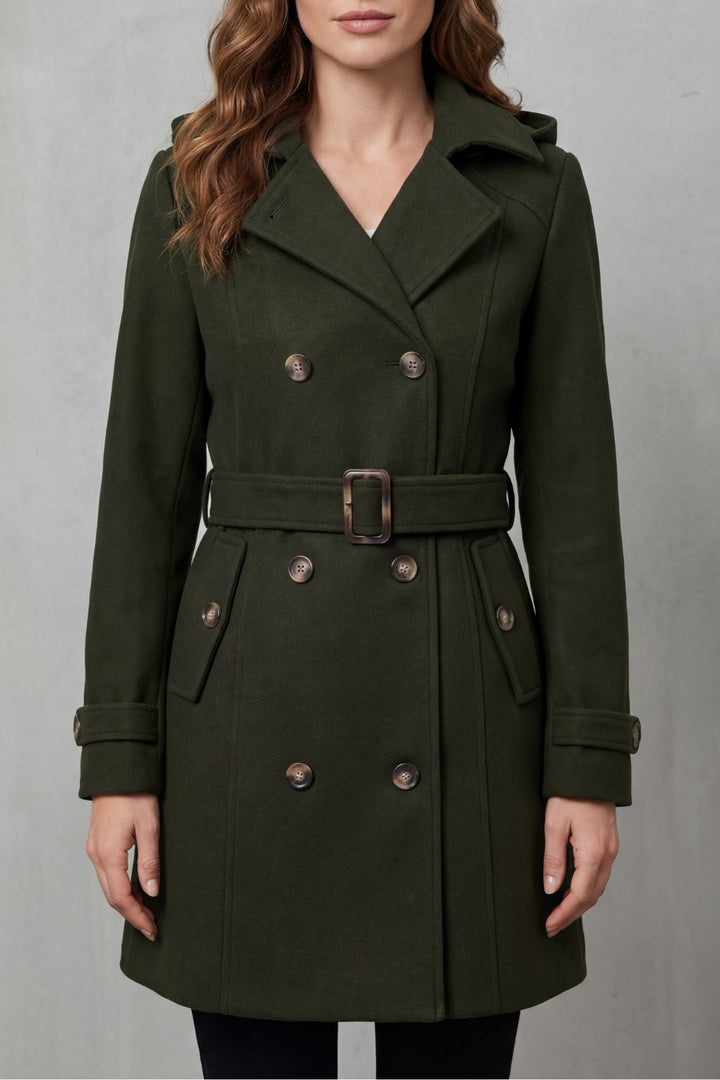 Solivane | Women's Tailored Elegance Hooded Trench Coat