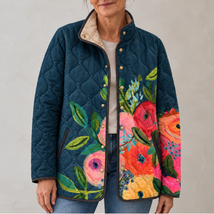 Jasmin | Floral Print Quilted Jacket