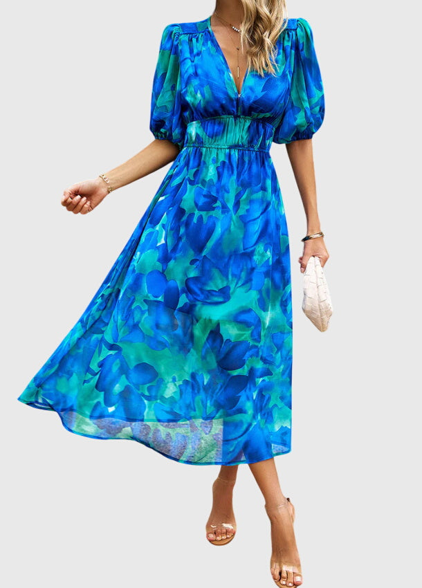 Merlin | Women's Flattering Floral Midi Dress