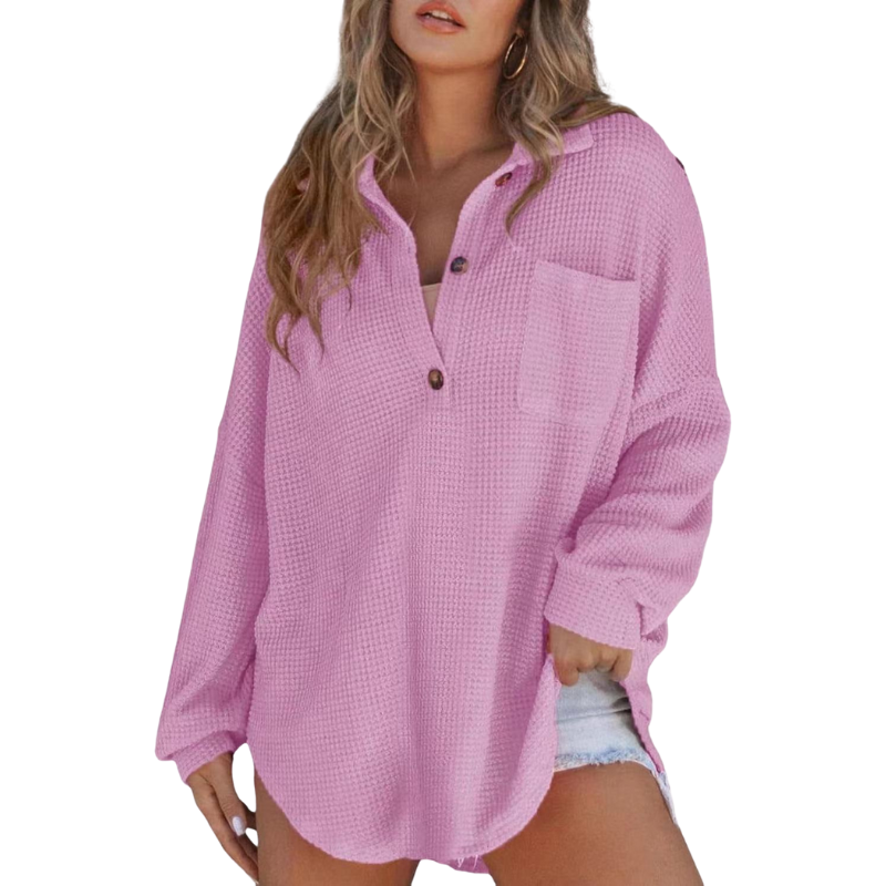 Saira – Casual Lightweight V-neck Tunic Blouse