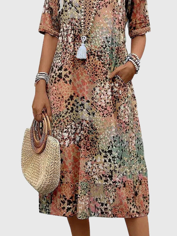 Yvonna | Women's Elegant Floral Midi Dress