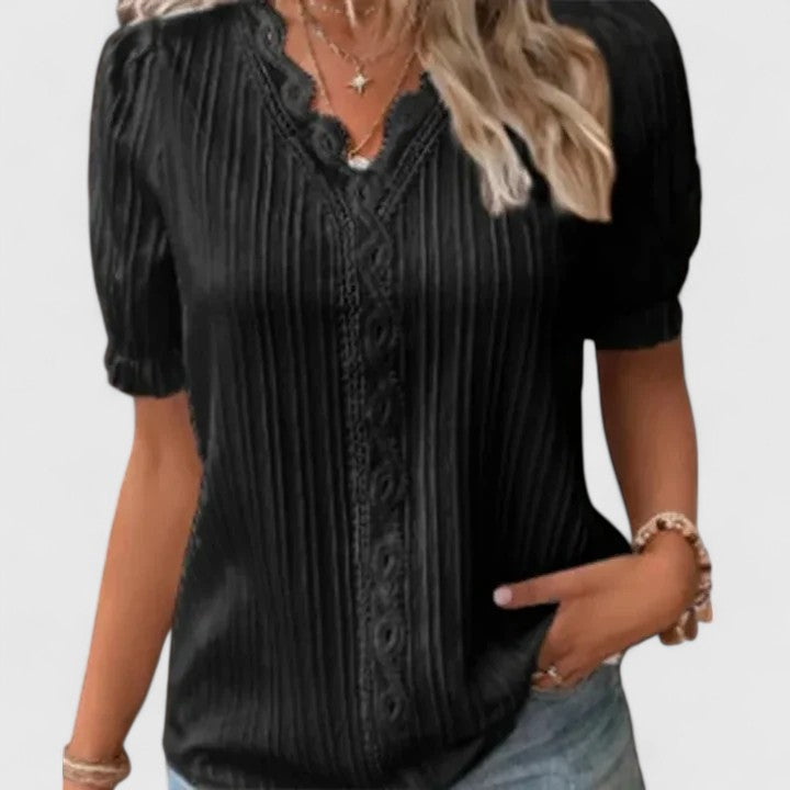 Avienne | Women's Elegant V-Neck Blouse