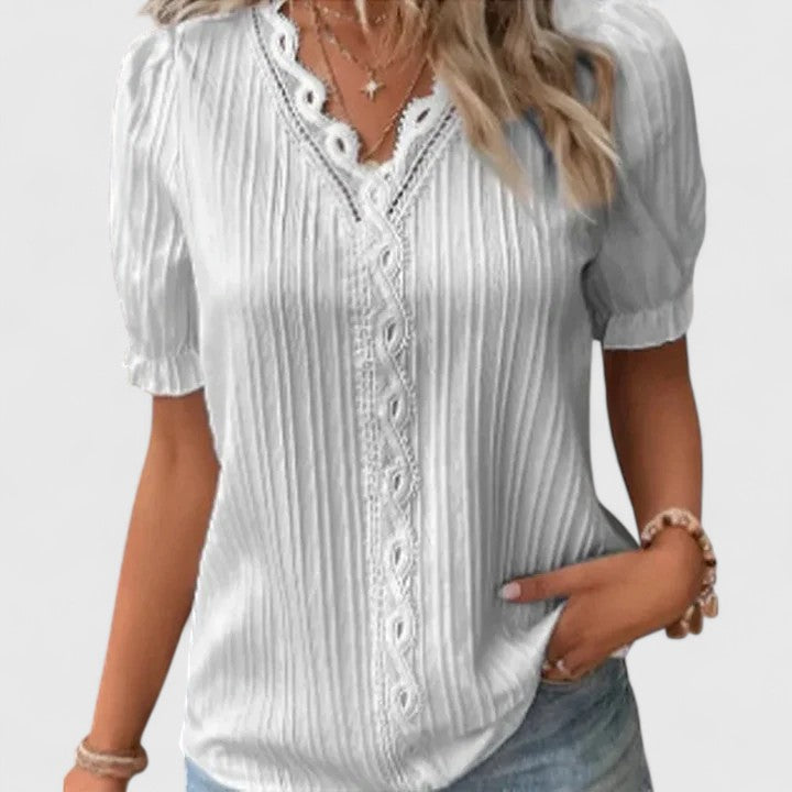 Avienne | Women's Elegant V-Neck Blouse