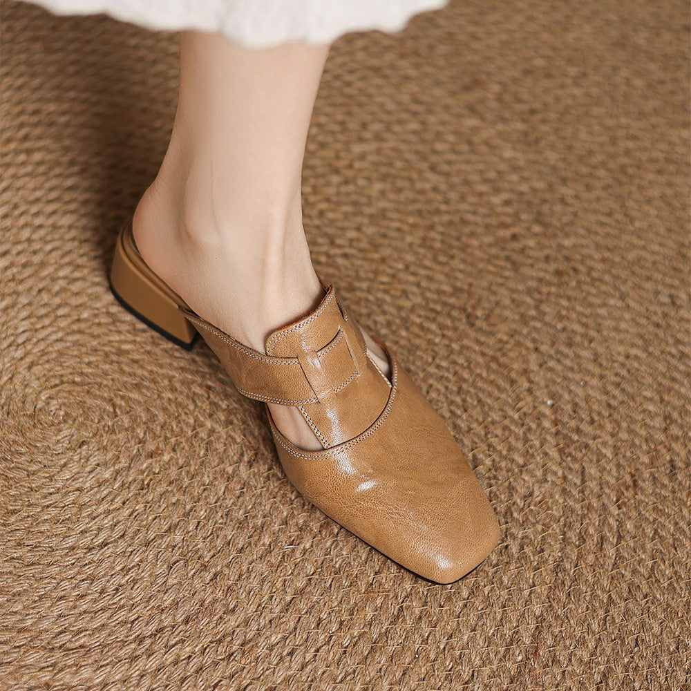Rosel | Women's Square-Toe Leather Mules