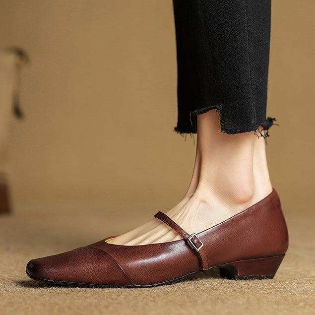 Aurette | Women's Leather Mary Jane Flats