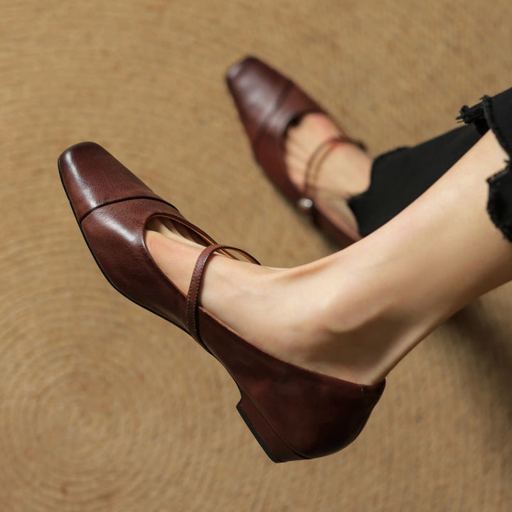 Aurette | Women's Leather Mary Jane Flats