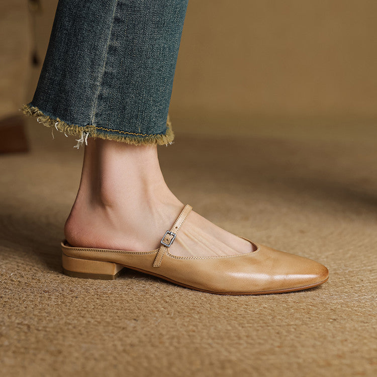 Selma | Women's Mary-Jane Leather Mules