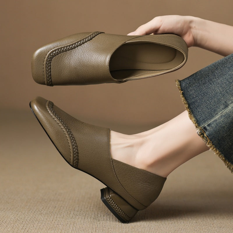 Marquette | Women's Square-Toe Leather Slip-On