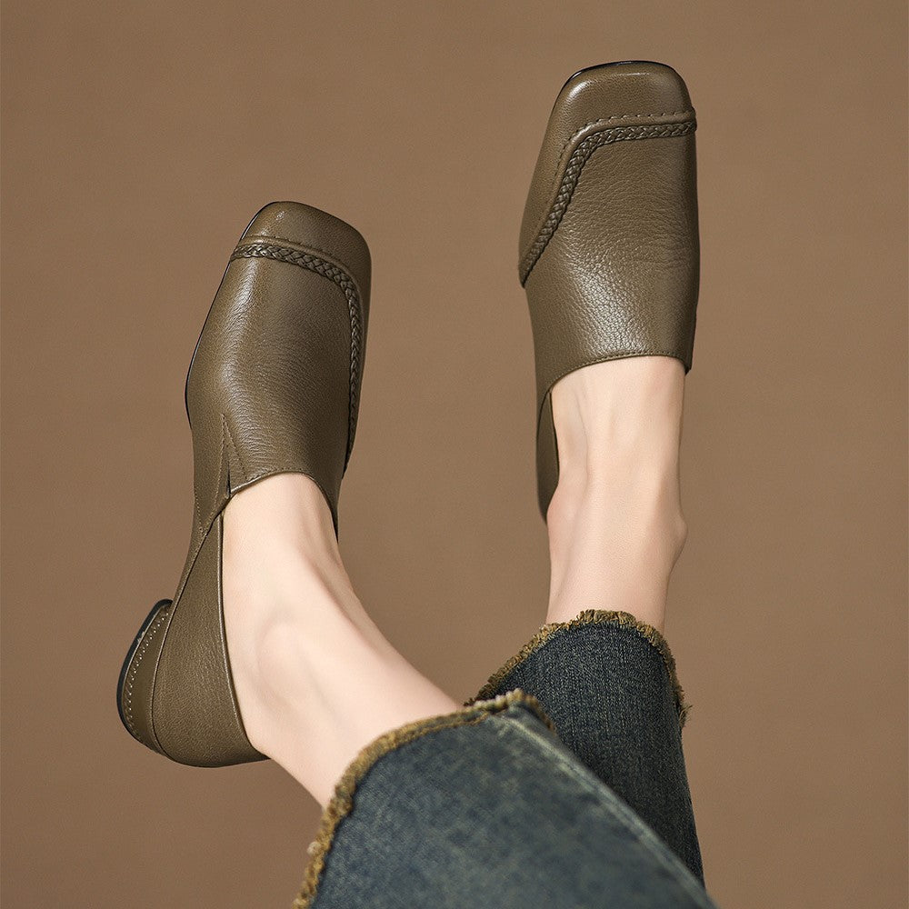 Marquette | Women's Square-Toe Leather Slip-On
