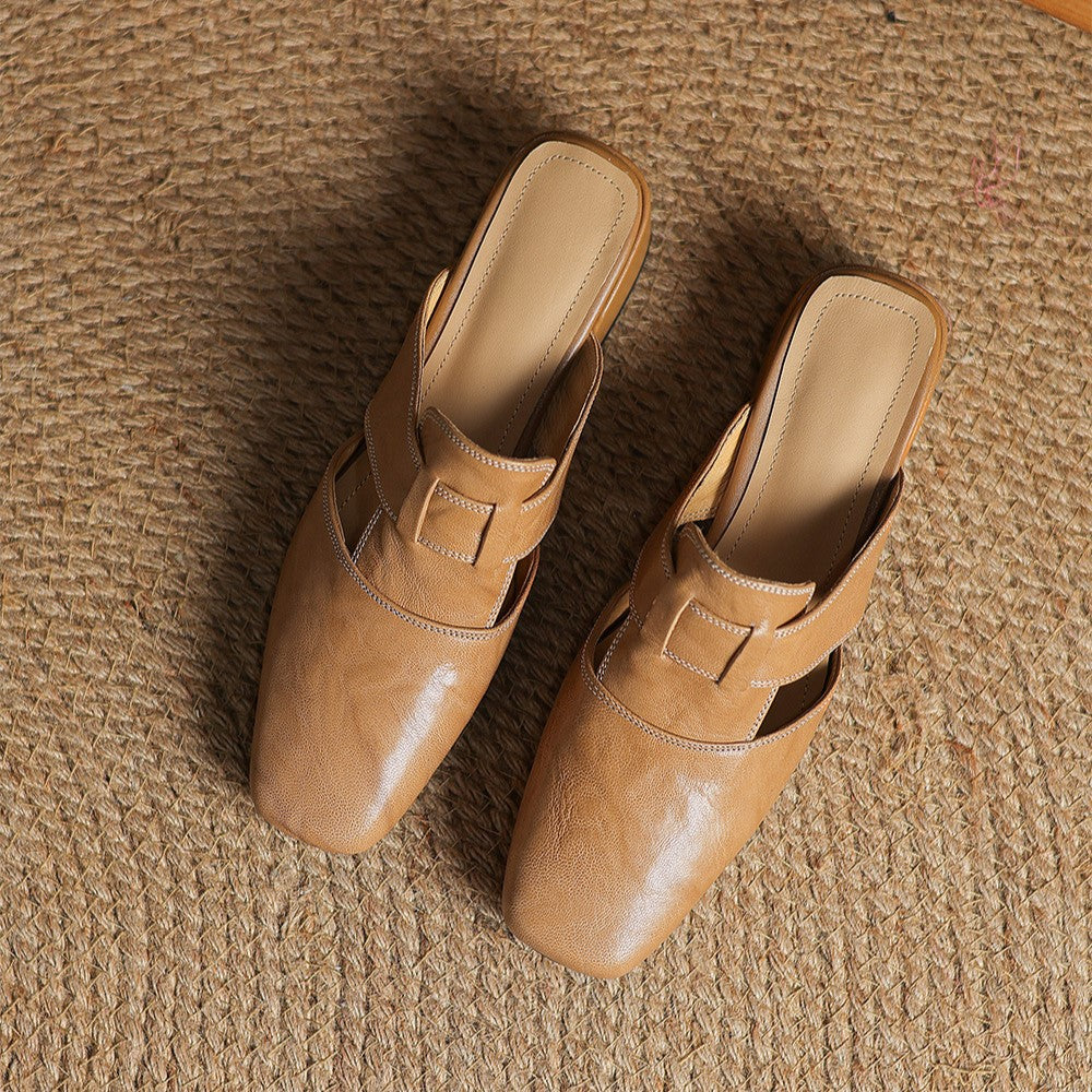 Rosel | Women's Square-Toe Leather Mules