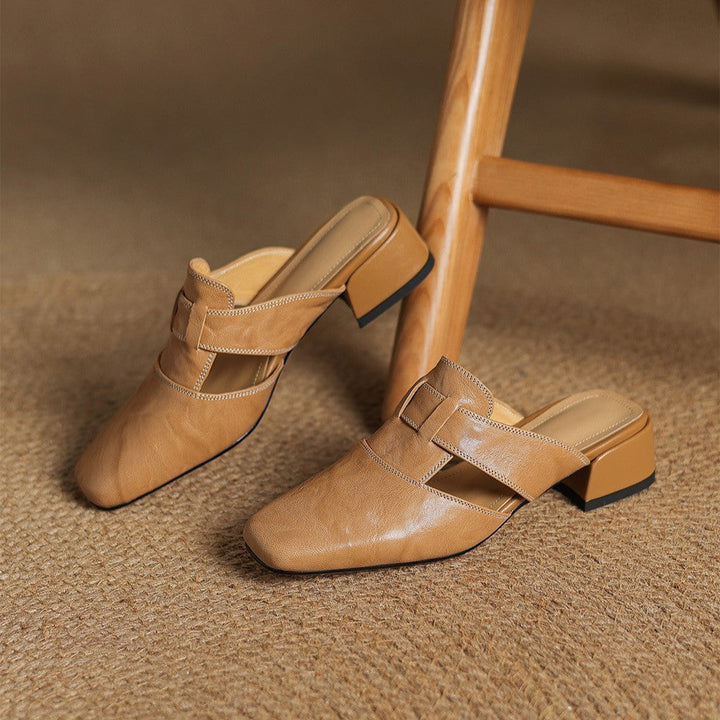 Rosel | Women's Square-Toe Leather Mules