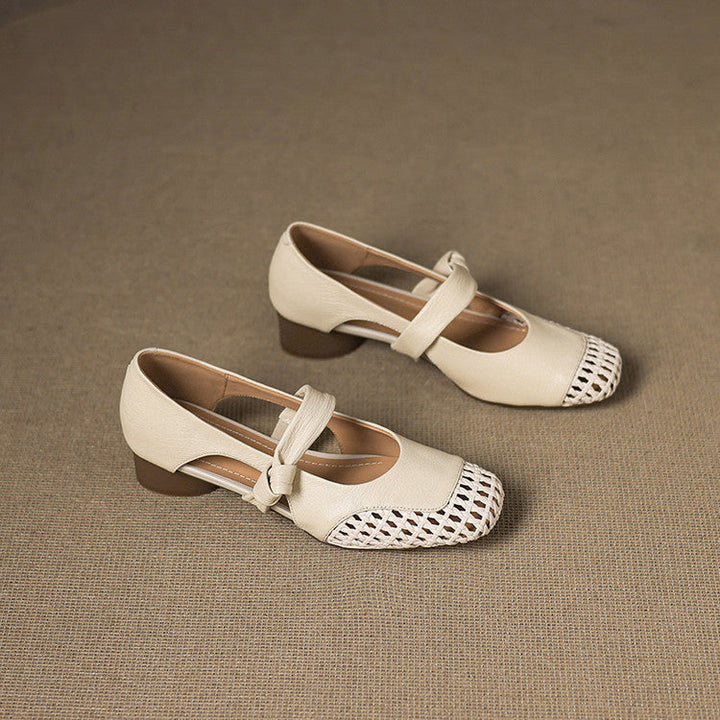 Caelia | Women's Woven Leather Mary Janes