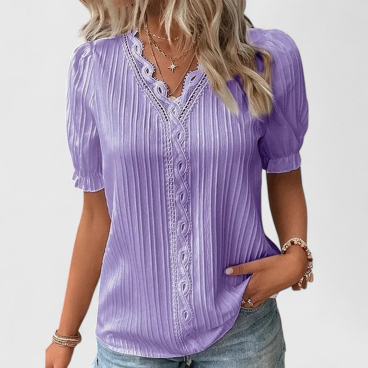 Avienne | Women's Elegant V-Neck Blouse