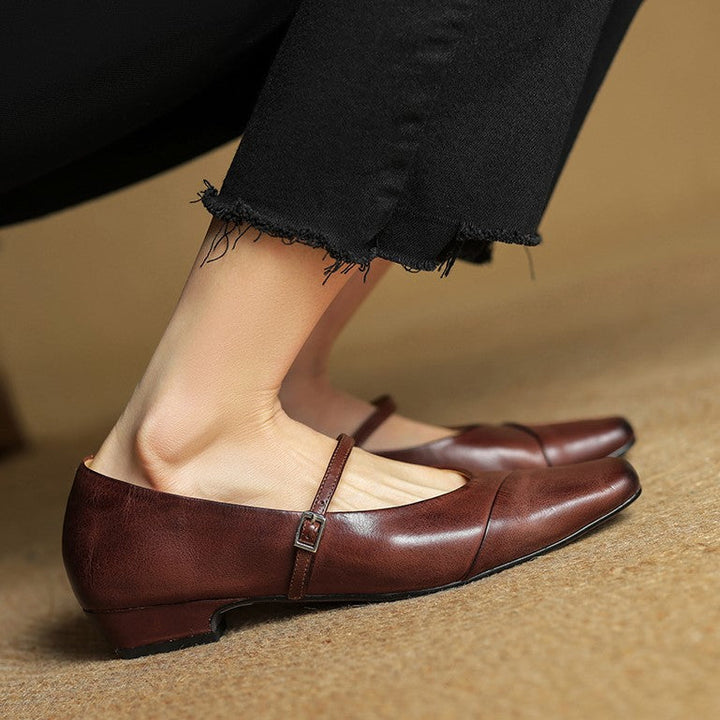 Aurette | Women's Leather Mary Jane Flats