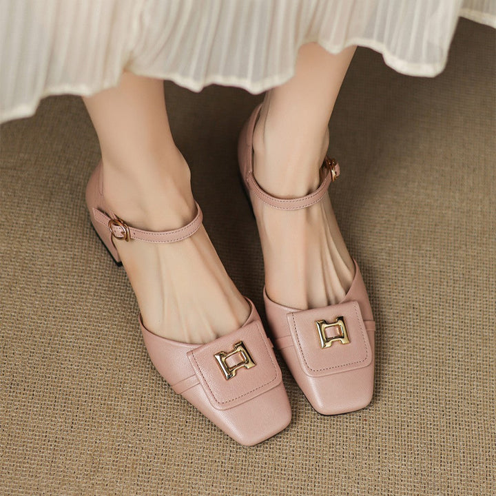 Elvane | Women's Buckle Leather Mary-Janes