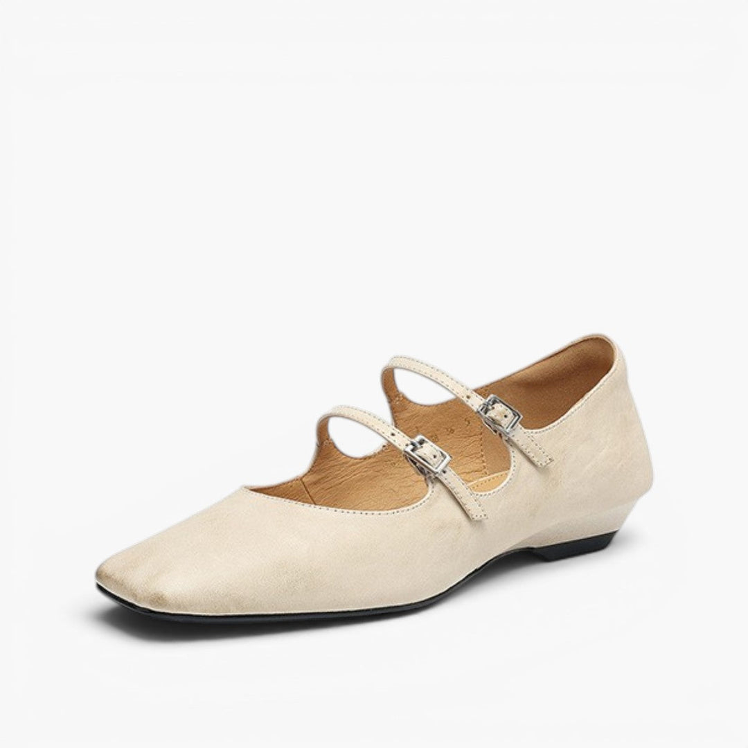 Aurelle | Women's Dual Strap Leather Mary-Janes