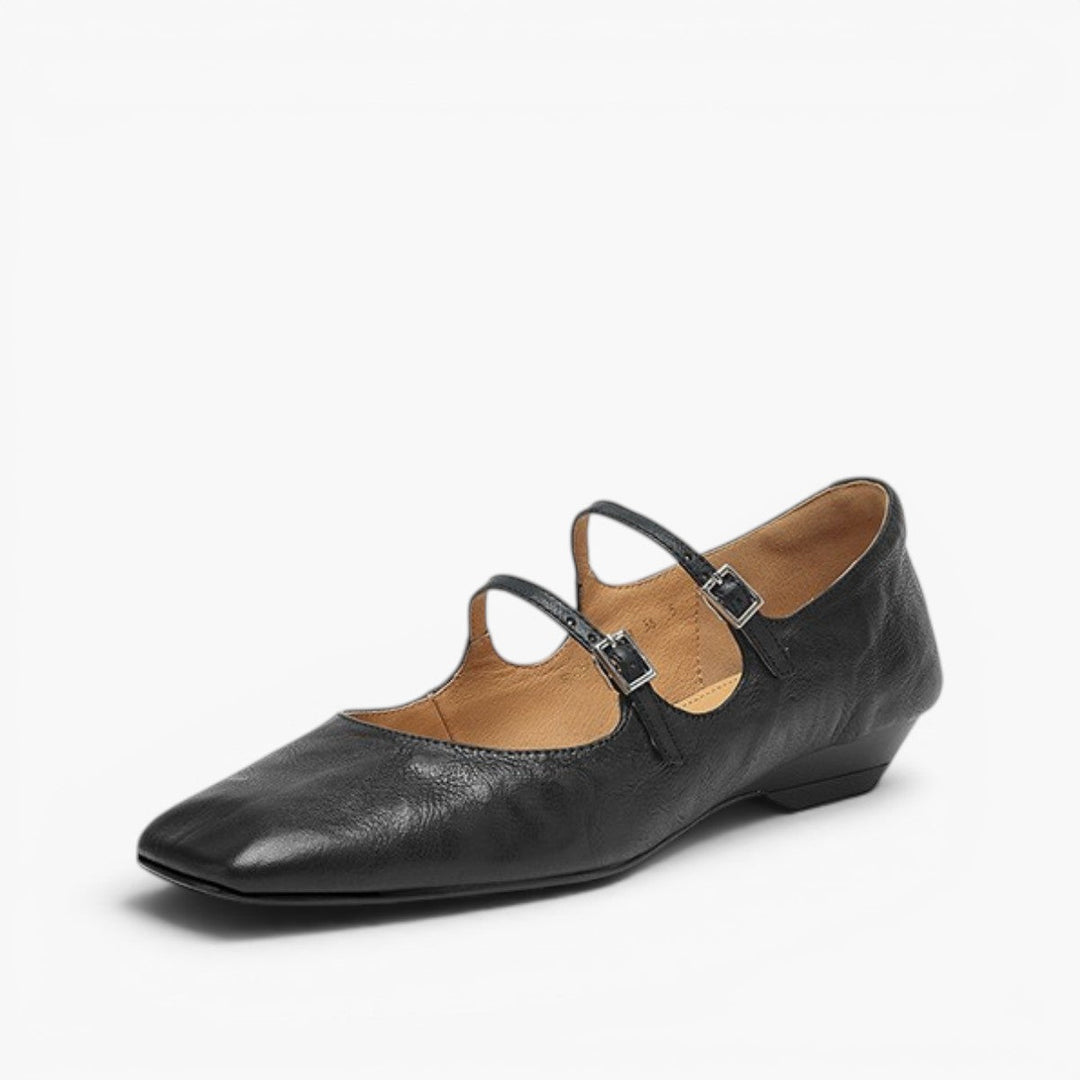 Aurelle | Women's Dual Strap Leather Mary-Janes