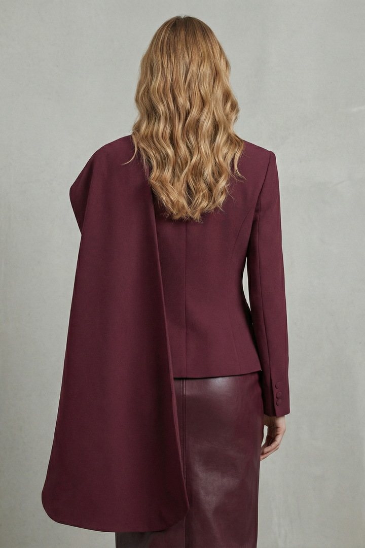 Avelina | Women's Draped Scarf-lapel Asymmetrical Blazer