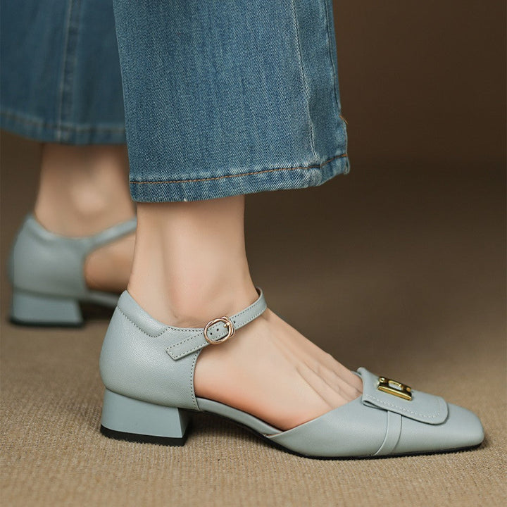 Elvane | Women's Buckle Leather Mary-Janes