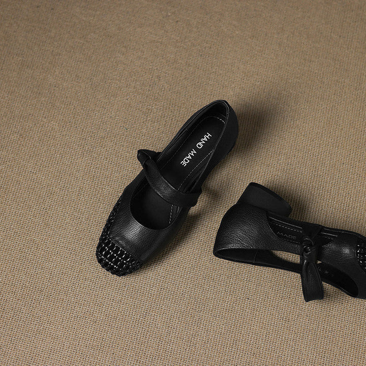 Caelia | Women's Woven Leather Mary Janes