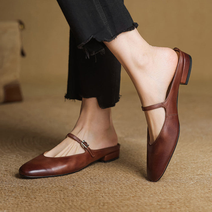 Selma | Women's Mary-Jane Leather Mules