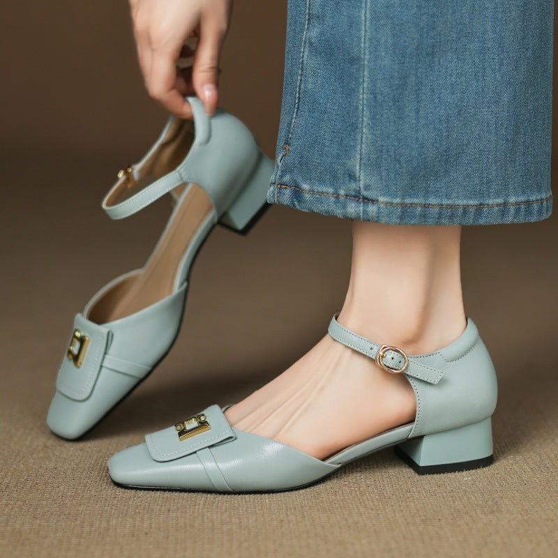 Elvane | Women's Buckle Leather Mary-Janes