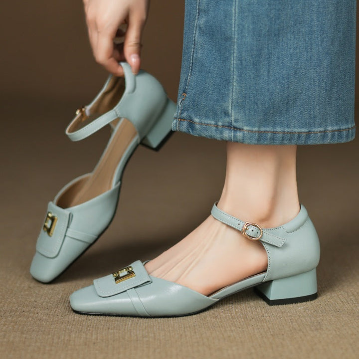 Elvane | Women's Buckle Leather Mary-Janes