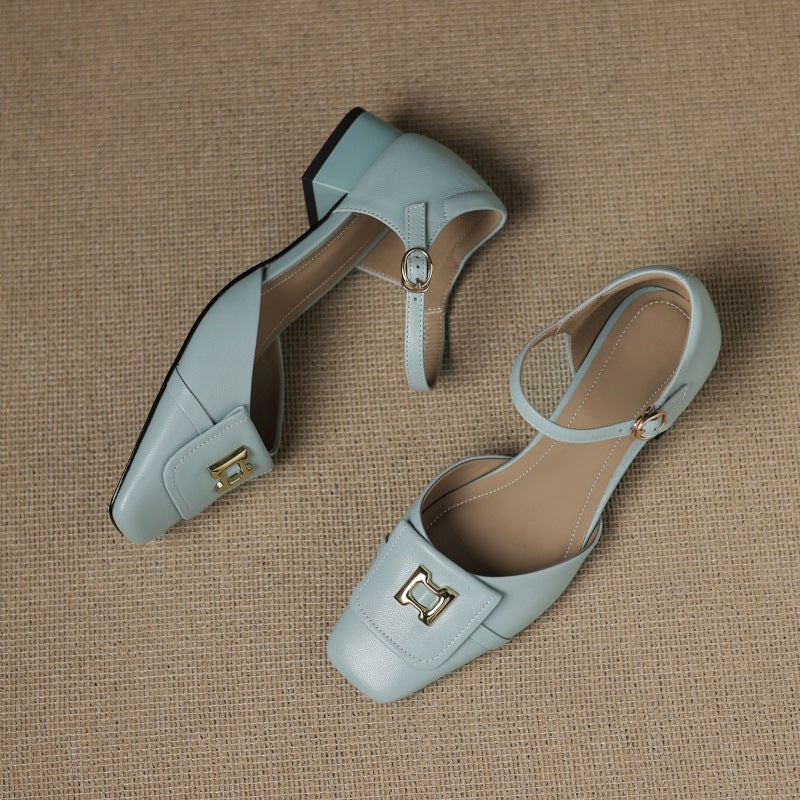 Elvane | Women's Buckle Leather Mary-Janes