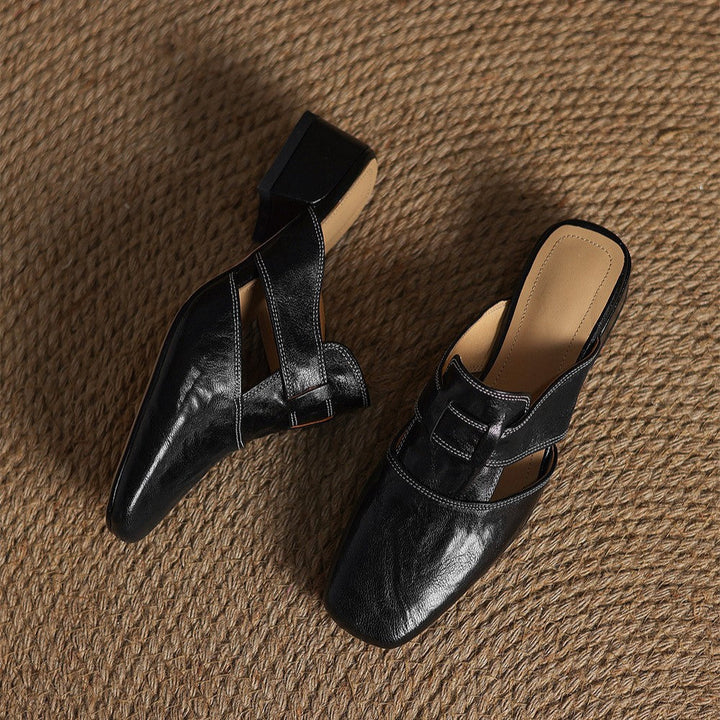 Rosel | Women's Square-Toe Leather Mules