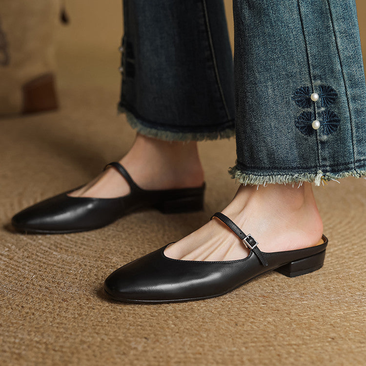 Selma | Women's Mary-Jane Leather Mules