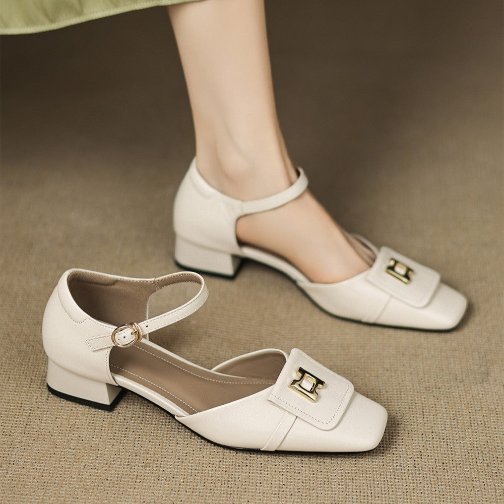 Elvane | Women's Buckle Leather Mary-Janes