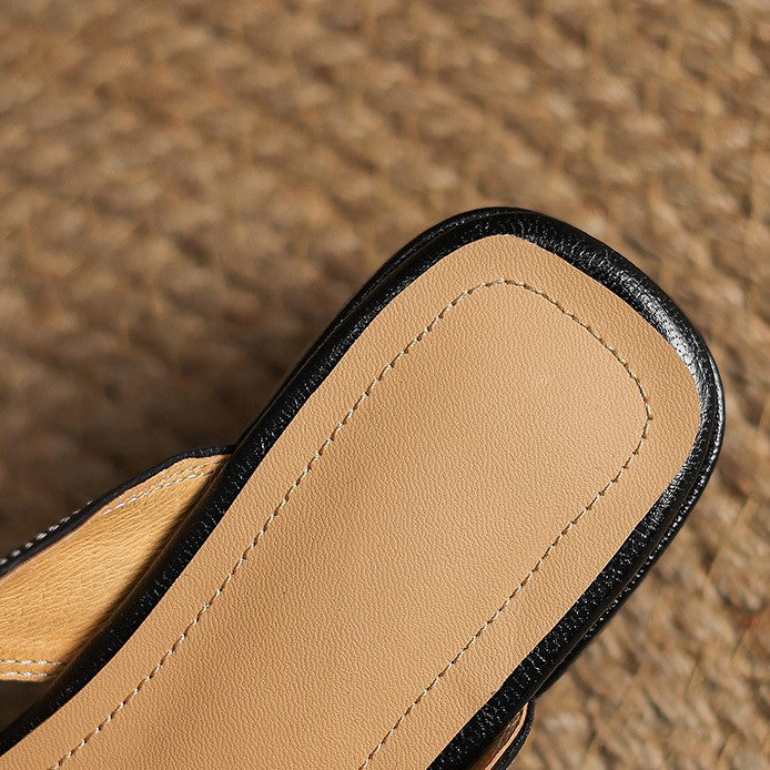 Rosel | Women's Square-Toe Leather Mules