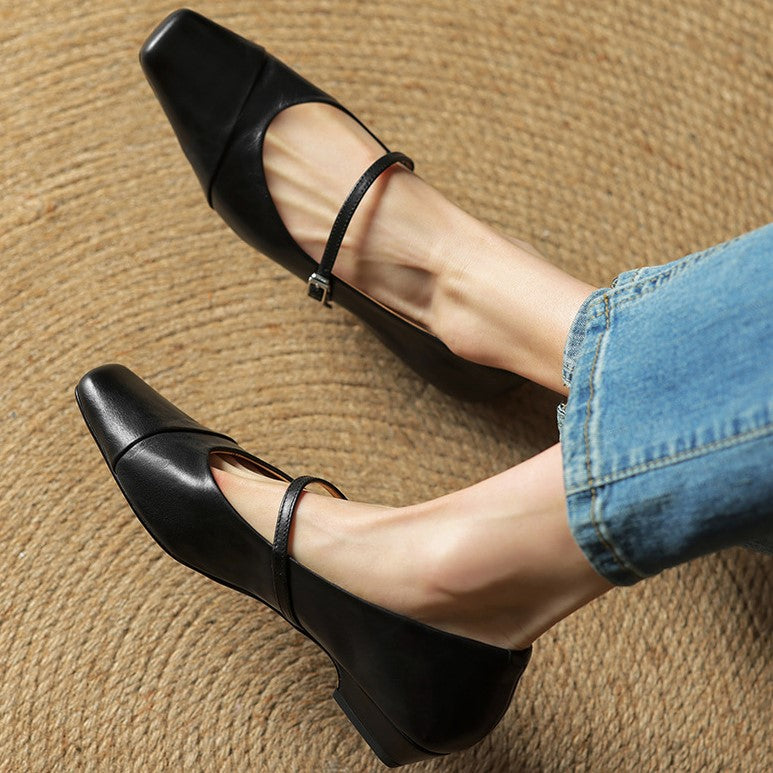 Aurette | Women's Leather Mary Jane Flats