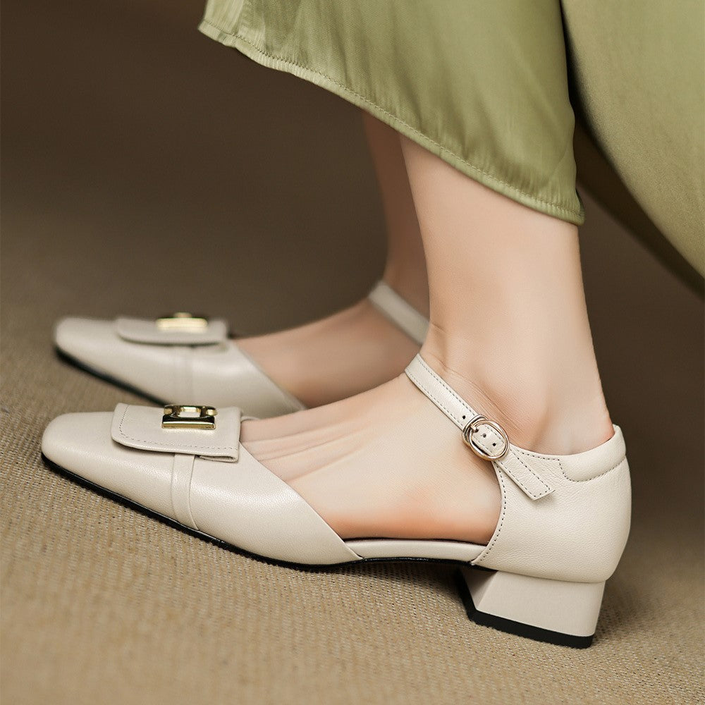 Elvane | Women's Buckle Leather Mary-Janes