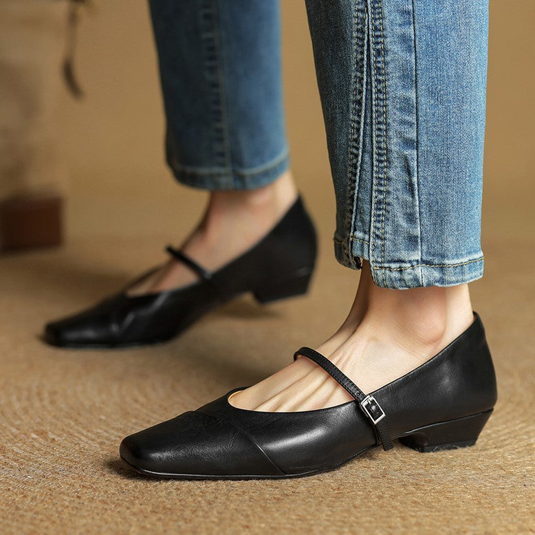 Aurette | Women's Leather Mary Jane Flats