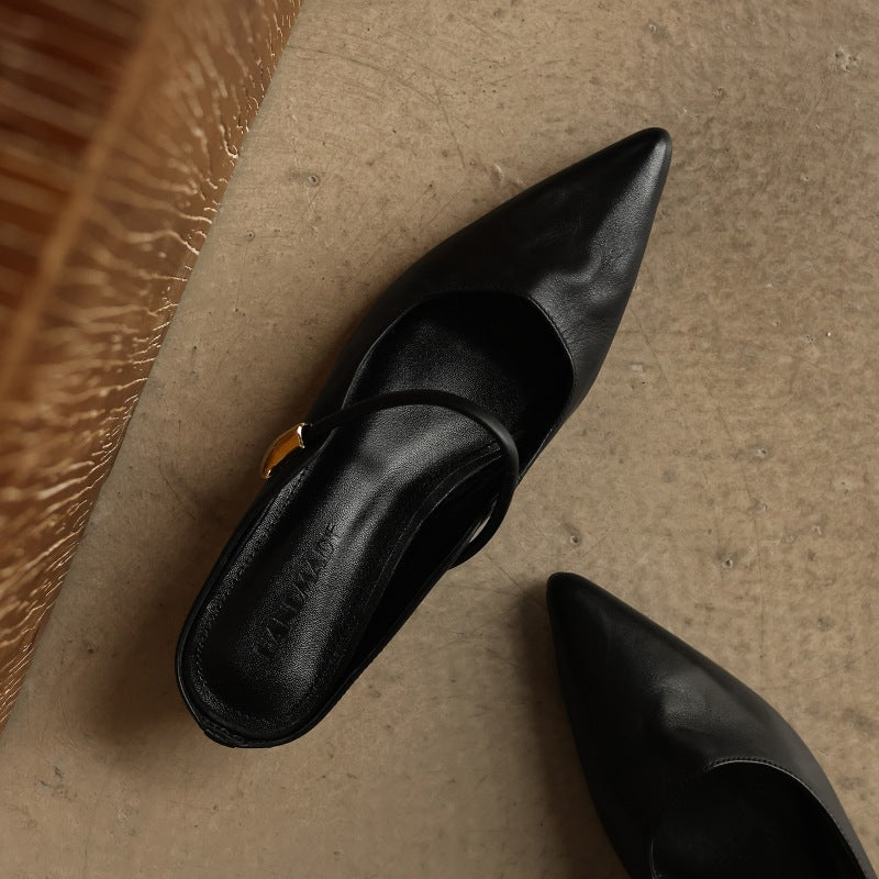 Liora | Women's Sculpt Leather Mules