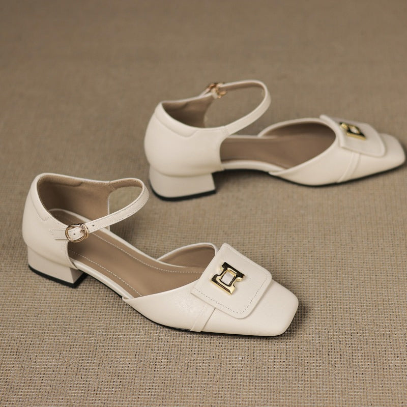 Elvane | Women's Buckle Leather Mary-Janes