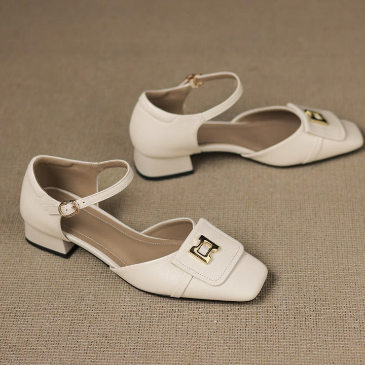 Elvane | Women's Buckle Leather Mary-Janes