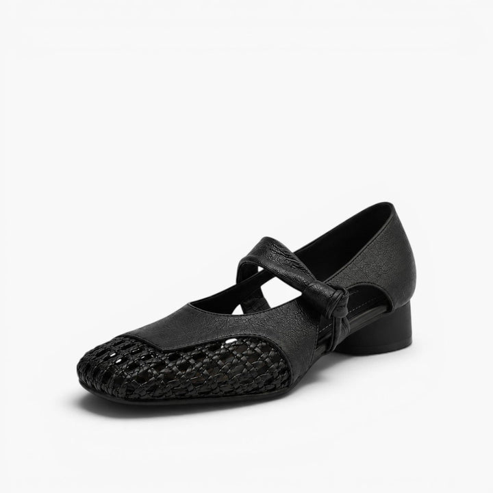 Caelia | Women's Woven Leather Mary Janes