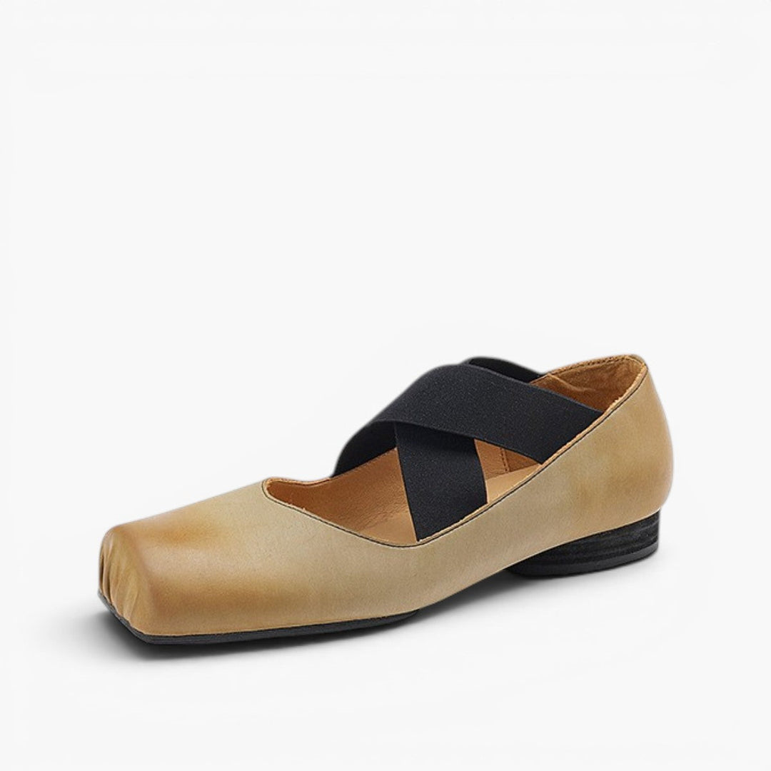 Calira | Women's Square Toe Leather Ballets