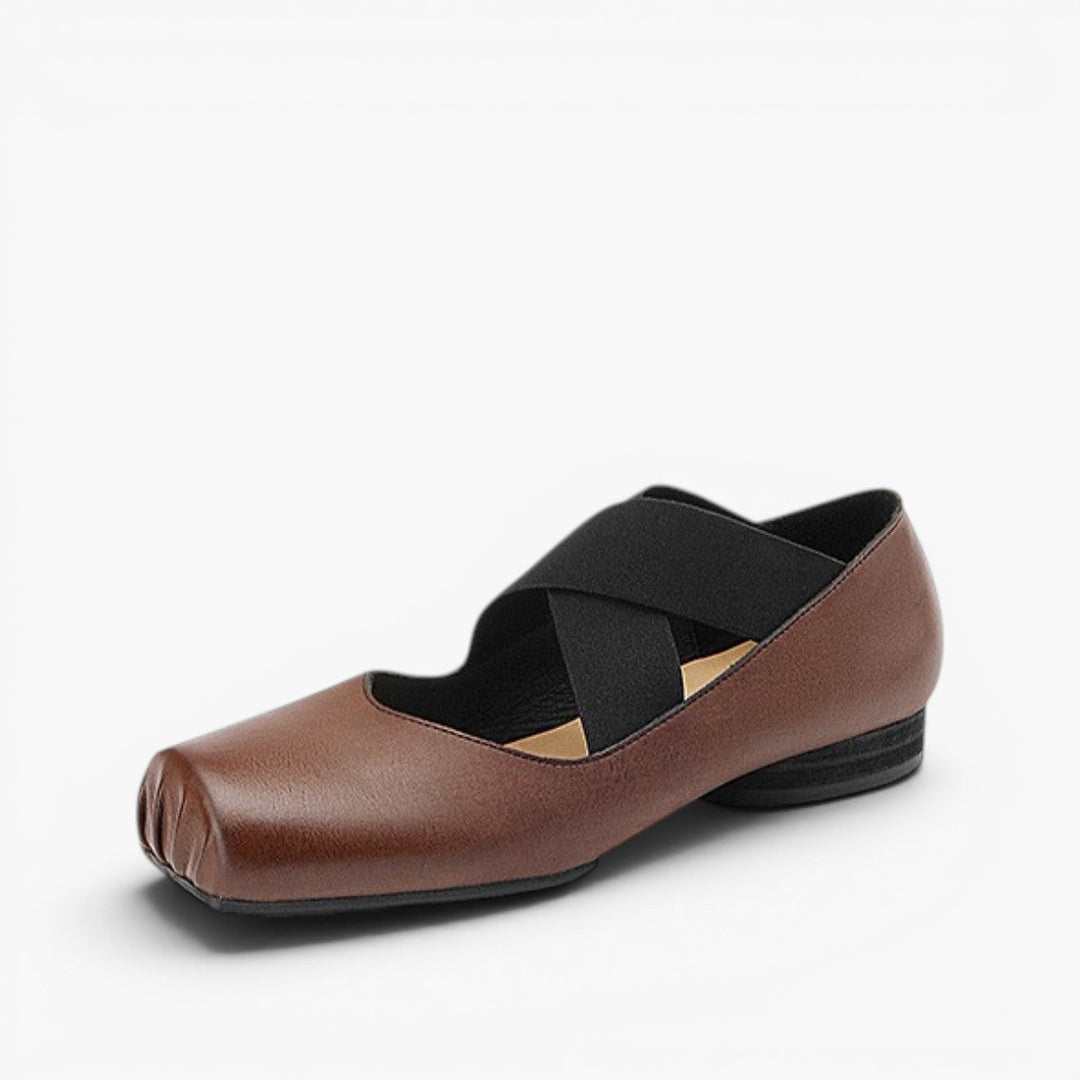 Calira | Women's Square Toe Leather Ballets