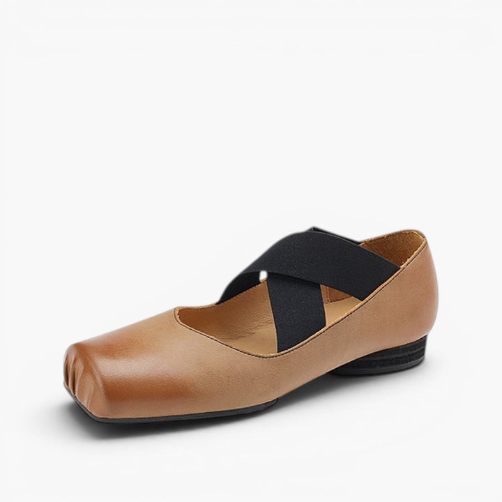 Calira | Women's Square Toe Leather Ballets