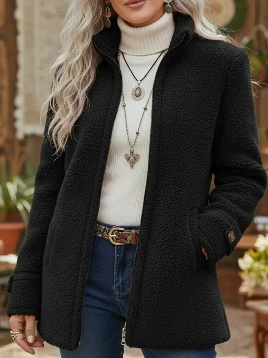 Yvaine Cozy Sherpa Fleece Full-Zip Jacket