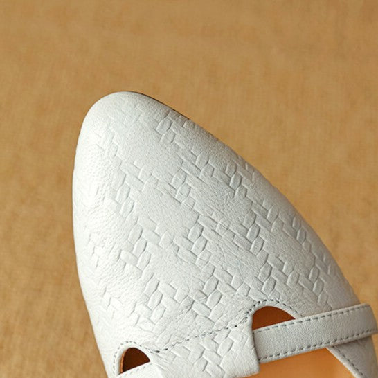 Elara | Women's Woven Leather Mary-Janes