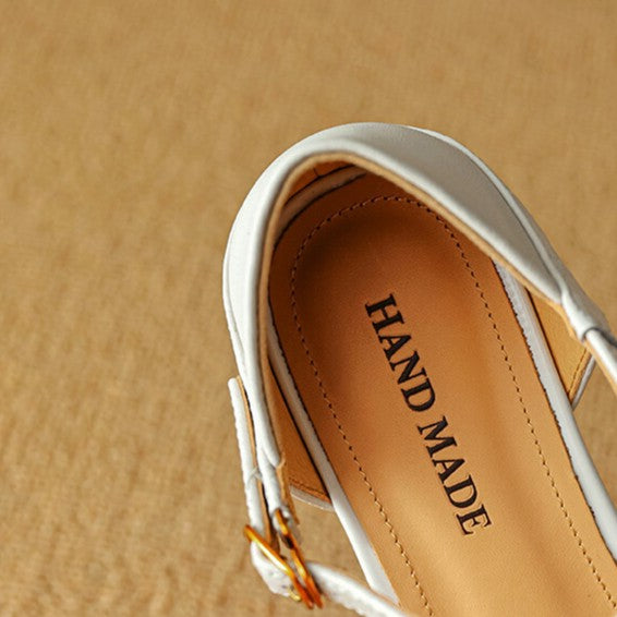 Elara | Women's Woven Leather Mary-Janes