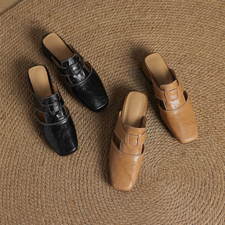 Rosel | Women's Square-Toe Leather Mules