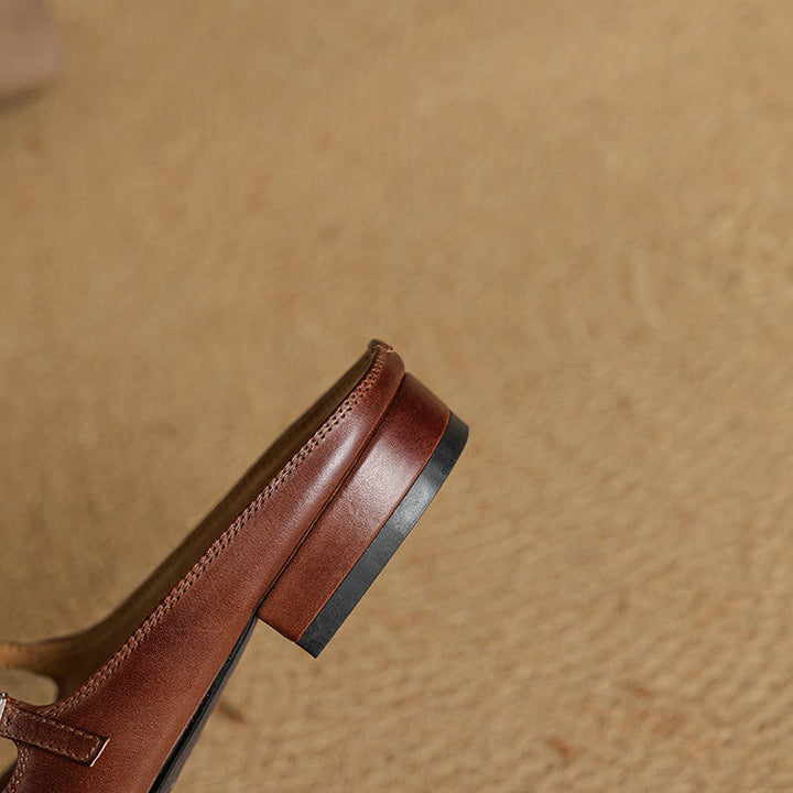 Selma | Women's Mary-Jane Leather Mules