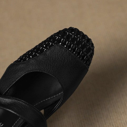 Caelia | Women's Woven Leather Mary Janes