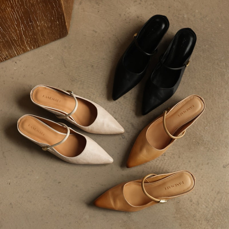 Liora | Women's Sculpt Leather Mules