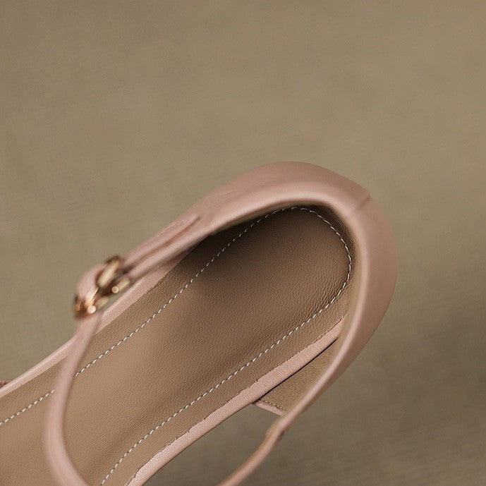 Elvane | Women's Buckle Leather Mary-Janes